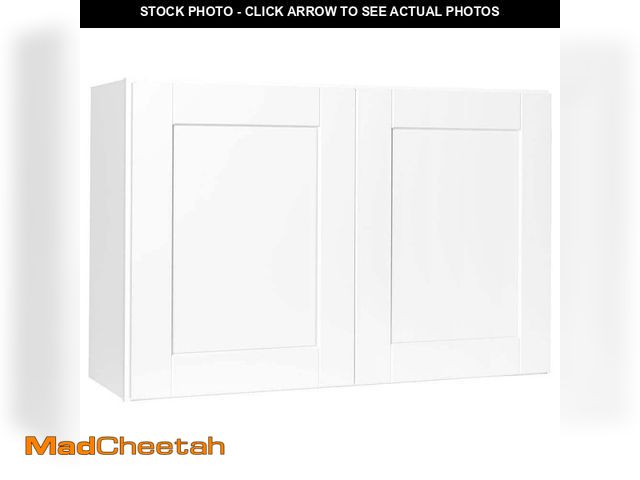 Lot 74-12892494 - Hampton Bay Shaker 36 in. W x 12 in. D x 24 in. H Assembled Wall Bridge Cabinet in Satin White - UNU...