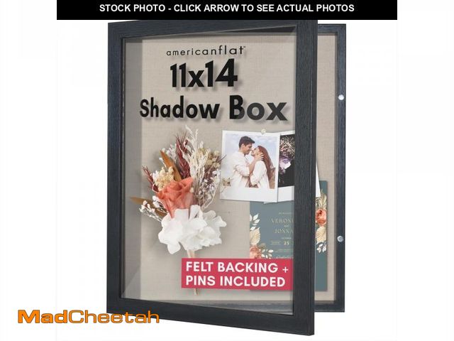 Lot 74-12303222 - Americanflat Front Opening 11x14 Shadow Box Frame with Shatter-Resistant Glass - Silhouette Collecti...