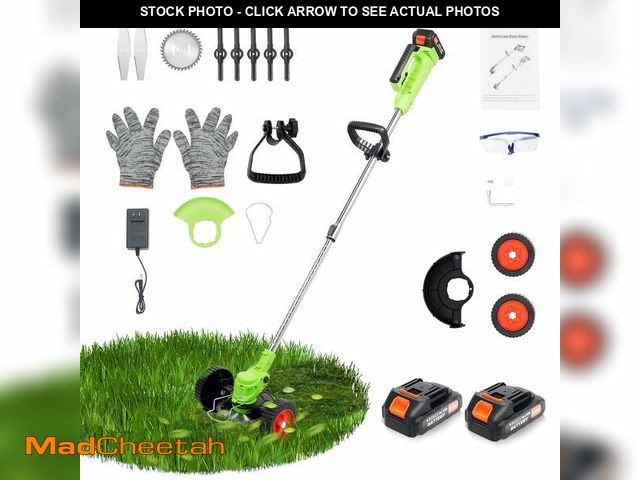 Lot 74-12677875 - (MISSING MOWER,GLOVES) ChicHomey Weed Wacker Battery Powered  Electric Grass Trimmer 3 in 1 Weed Eat...