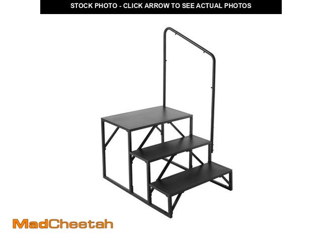 Lot 74-13668148 - VEVOR RV Steps 3-Step RV Stairs 440 LBS Load Capacity Thickened Carbon Steel With Handrail Non-Slip ...