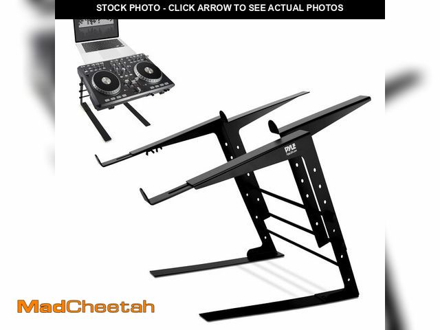 Lot 74-13718946 - Pyle Portable Dual Laptop Stand - Standing Table with Adjustable Height, Ergonomic Design &amp; Anti...