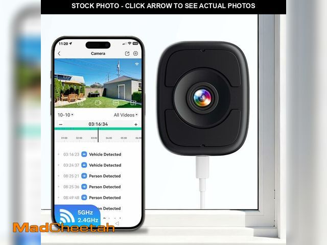 Lot 74-13539609 - 5MP 3K Magnetic Window Camera, Indoor Safeview Camera with Night Vision Full Color, WiFi6 Window Cam...