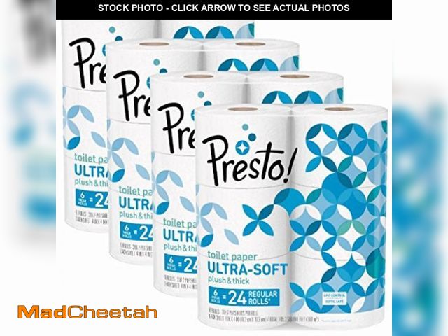 Lot 74-12095991 - Brand - Presto! 2-Ply Ultra-Soft Toilet Paper, 24 Family Mega Rolls = 120 regular rolls, 6 Count (Pa...