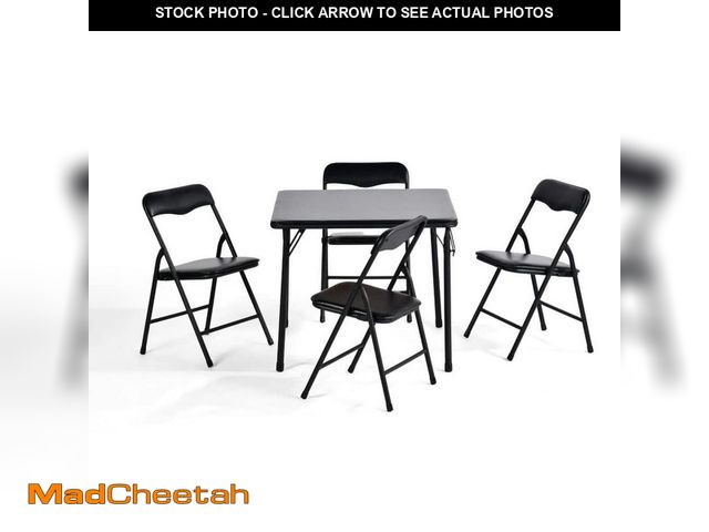 Lot 74-12746603 - Homy Casa TAGE 5-Piece Folding Table and Chair Set with Padded Seats, Floor-Protecting Design, for K...