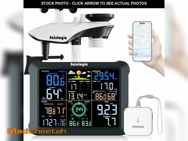 Lot 74-14152531 - Sainlogic SA9 Plus Smart WiFi Weather Stations Wireless Sensor 24/7 Weather Forecast by WeatherseedÃ...