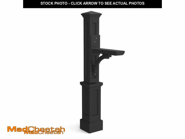 Lot 74-11538624 - (MISSING ARM) Mayne Newport Plus Mailbox Post with Standard Arm - Weather-Resistant, Durable Classic...