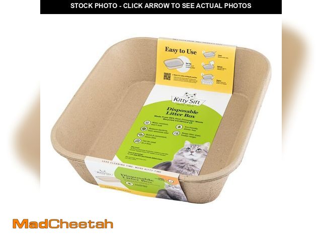 Lot 74-12805165 - Kitty Sift Disposable Cat Litter Box Jumbo, 6 Count, Durable Portable for Travel and Home, Eco-Frien...