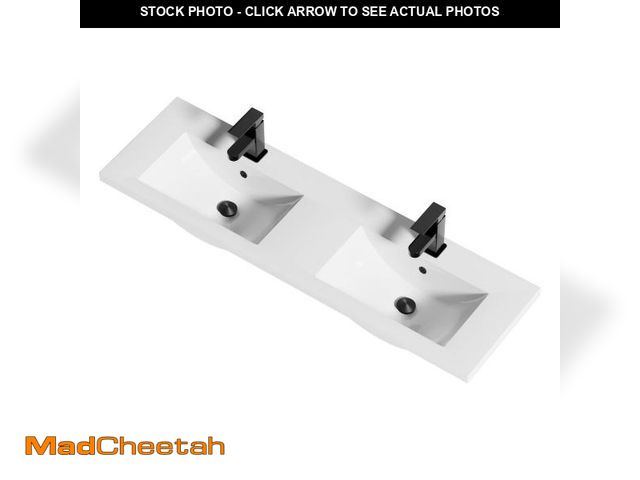Lot 74-12409561 - ECLIFE 48" Double Sink Vanity Top Undermount Bathroom Sink VS052 - UNUSED