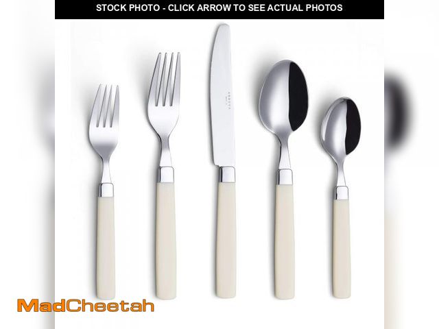 Lot 74-12303301 - ANNOVA Stainless Steel Flatware/Cutlery Set - Color Handles - Dinner Forks, Salad Forks, Table Knive...
