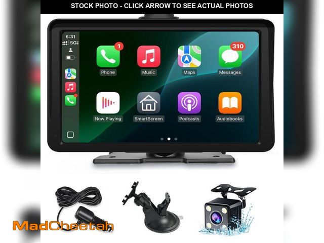 Lot 74-12303372 - Apple Carplay Screen for Car, 7" HD Portable Wireless Touch Screen for Apple Carplay &amp; Android A...