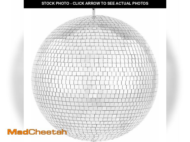 Lot 74-12769605 - VEVOR Mirror Disco Ball, 16 Inch Party Mirror Ball with Hanging Ring, Large Lightning Disco Ball Par...