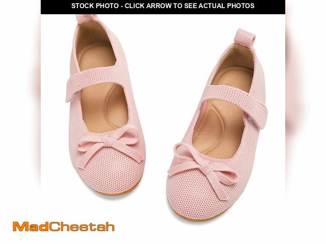 Lot 74-13714992 - Fv8suxie Toddler Girls Dress Shoes Knit Mary Jane Flats Ballet Comfortable Flat with Bow for Little ...
