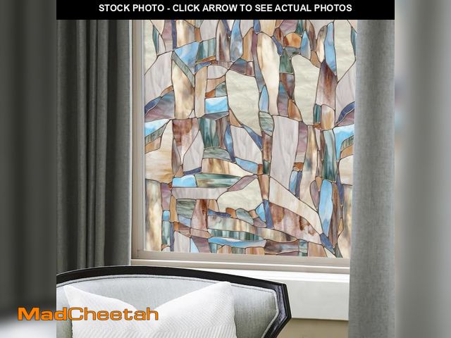 Lot 74-12136755 - Artscape Mesa | Privacy Window Film with Vibrant Colored Pattern | Non-Adhesive &amp; UV Protection ...