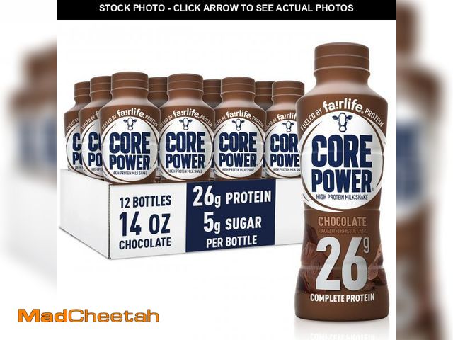Lot 74-12351991 - Core Power Protein Shake, Chocolate, 26g Bottle, 14oz, 12 Pack(Best by 5/2/26) - UNUSED