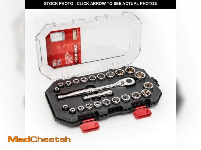 Lot 74-11826045 - Husky 3/8 in. Drive Ratchet SAE/Metric Standard Socket Set (24-Piece) - UNUSED