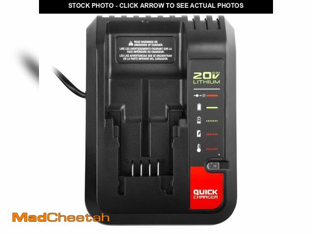 Lot 74-12606858 - Quick Charger [for Porter-Cable 20V MAX] &amp; [for Black+Decker 20V MAX] Lithium Battery PCC680L PC...