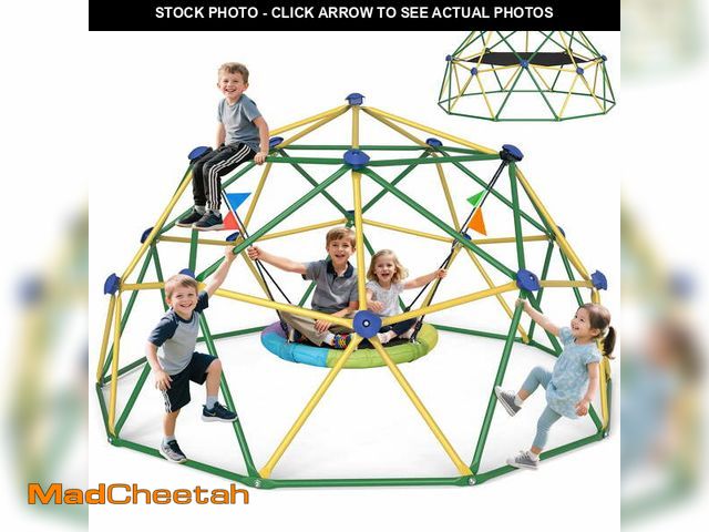 Lot 74-13093463 - GIKPAL Climbing Dome, 10FT Dome Climber with Hammock &amp; Swing Set for Kids Outdoor Play Equipment...