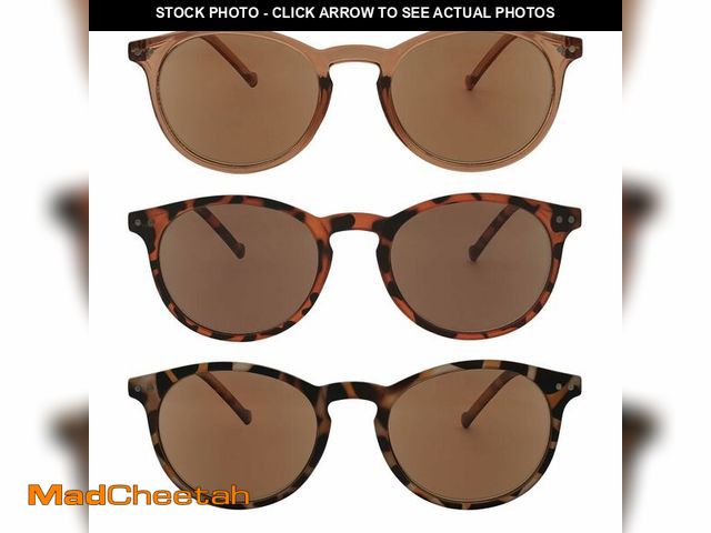 Lot 74-14336619 - LookLux Reader Sunglasses Women, Small Round Prescription Reading Sunglasses with Readers with Sprin...