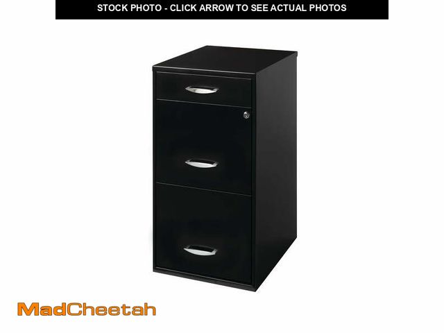 Lot 74-12788784 - Space Solutions 3 Drawer Letter Width Vertical File Cabinet with Pencil Drawer, Black - USED