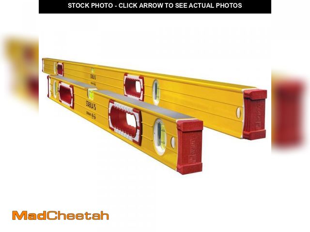 Lot 74-12489253 - (MISSING ONE) Stabila 37532 Jamber 78-Inch and 32-Inch Aluminum Box Beam Level Set - UNUSED