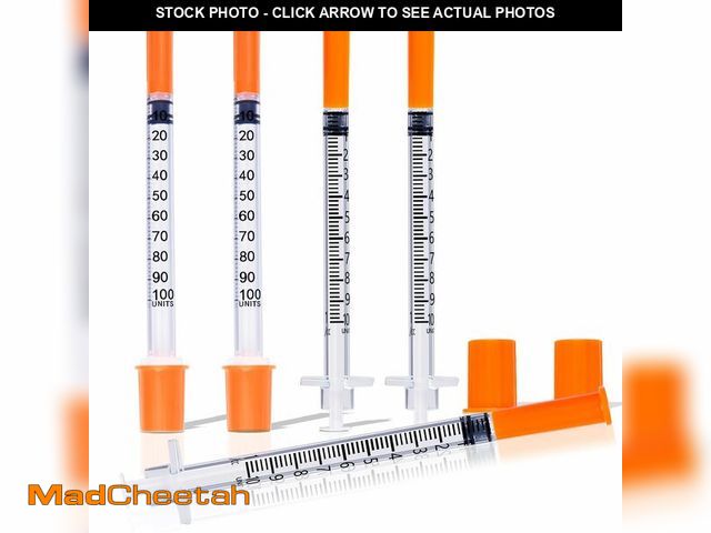 Lot 74-14055482 - 1ML Syringe, Lab Supplies Syringes 29G 1/2 Inch with Cover, Individually Wrapped, Pack of 100 - UNUS...