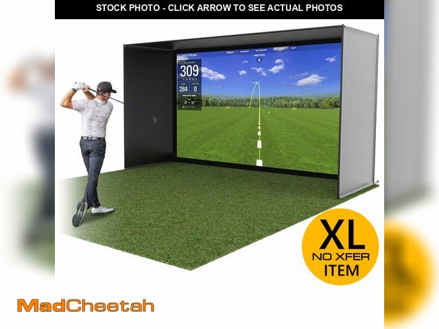 Lot 74-13673833 - GoSports 14 x 8 ft Golf Simulator Enclosure Net - Complete Set with Frame and HD Impact Screen Kit -...