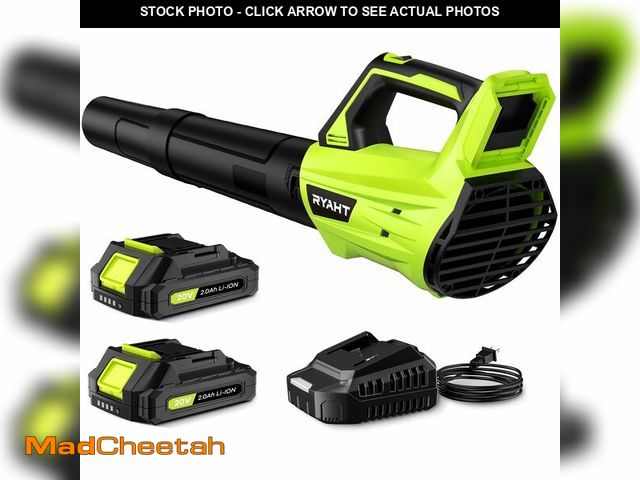 Lot 74-14149642 - Leaf Blower Cordless, Leaf Blower with Battery and Charger - 2 Speed Modes, 2 Batteries, 20V Powerfu...