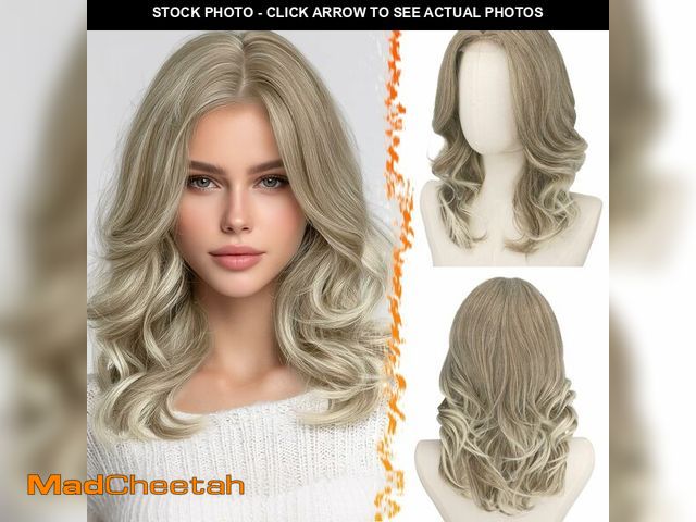 Lot 74-14206495 - BARSDAR Short Wavy Layered Ash Blonde Wig - Shoulder Length Wavy Blonde Wigs for Women - Short Body ...
