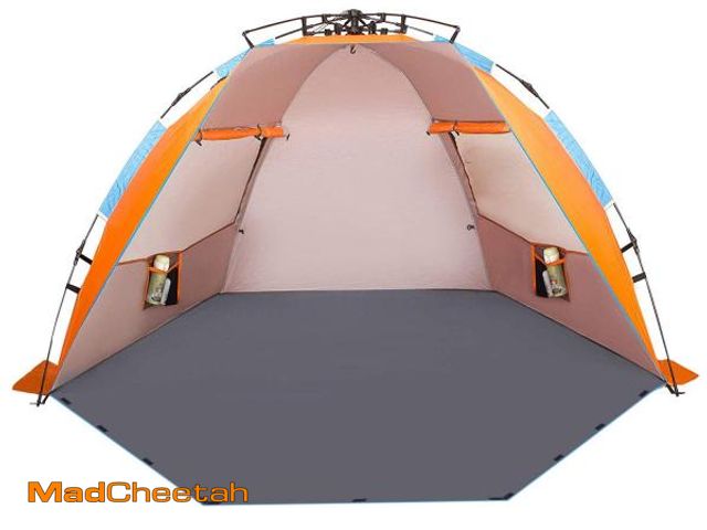 Lot 74-12140382 - Oileus X-Large 4 Person Beach Tent Sun Shelter - Portable Sun Shade Instant Tent for Beach with Carr...