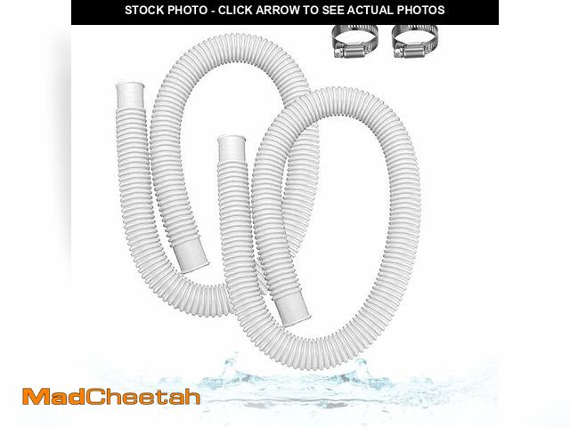 Lot 74-14329601 - 1.5" x 59" Pool Hoses for Above Ground Pools Ã¢â¬â 2-Pack Pool Pump Replacement Hose with 8 Clamp...