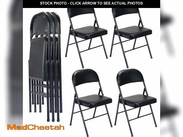 Lot 74-12834744 - Harigal Padded Folding Chair (4 Pack), Black - USED