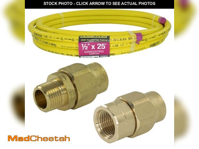 Lot 74-13792264 - (MISSING ADAPTERS) HOME-FLEX 1/2 in. x 25 ft. CSST MPT/FPT Connection Kit (1) 1/2 in. MPT Male Adapt...