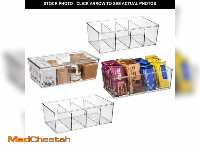 Lot 74-14207423 - ClearSpace Pantry Organization and Storage Bins with Removable Dividers &amp; Lids Ã¢â¬â Perfect ...