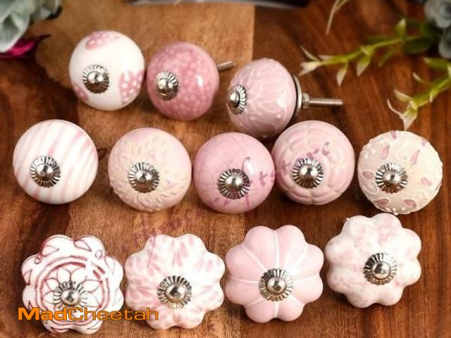 Lot 74-12436294 - FURNISHFUL FINESSE Dresser Knobs for Cabinets and Drawers - Assorted Multicolor Ceramic Pull Handle ...