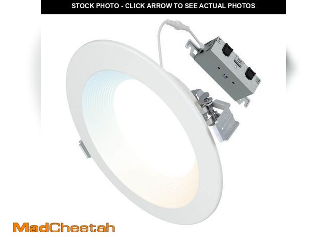Lot 74-14074622 - RL 6 in. Adjustable Canless Recessed LED Downlight for New Consctruction or Remodel, 900/1200lm, 5CC...