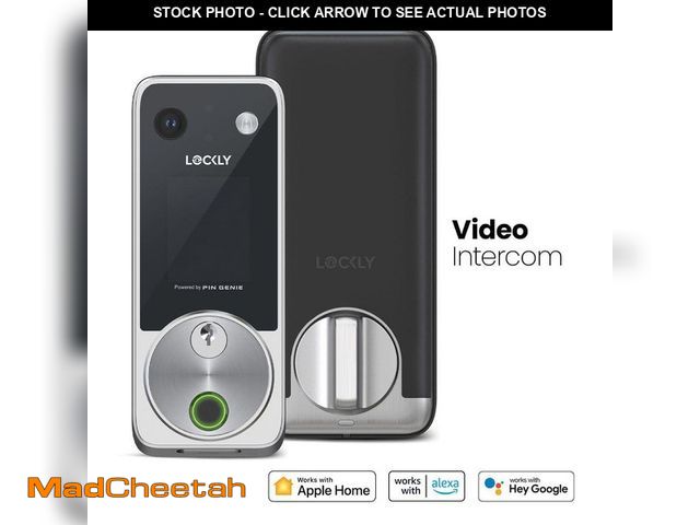 Lot 74-13289953 - Lockly Vision 2K Video Zeno Satin Nickel Deadbolt Wifi Doorbell Smart Lock,Home Key,Night Vision,Fin...