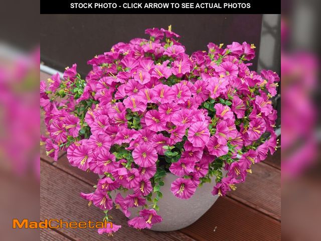 Lot 74-14062052 - maxkes Artificial Flowers for Outdoors, UV Resistant Fake Silk Morning Glory, Realistic Faux Plants ...