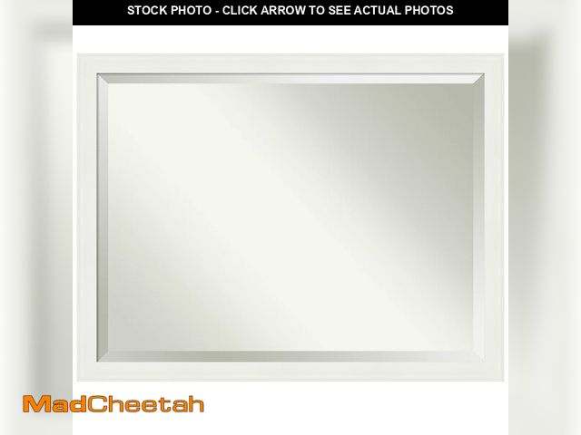 Lot 74-13734434 - Amanti Art White Wall Mirror 34x44 Vanity White Narrow Rectangle Bathroom Mirror for Wall Decor Livi...