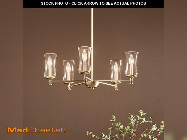 Lot 74-14374712 - KICHLER Taresa 5-Light Chandelier with Clear Glass in Champagne Bronze - UNUSED