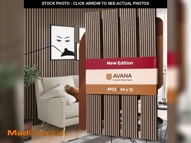 Lot 74-12292657 - Avana Acoustic Wood Wall Panels Ã¢â¬â 94.4 x 12.6 Inch Smoke Walnut Acoustic Panels 4 PCs Ã¢â¬â...