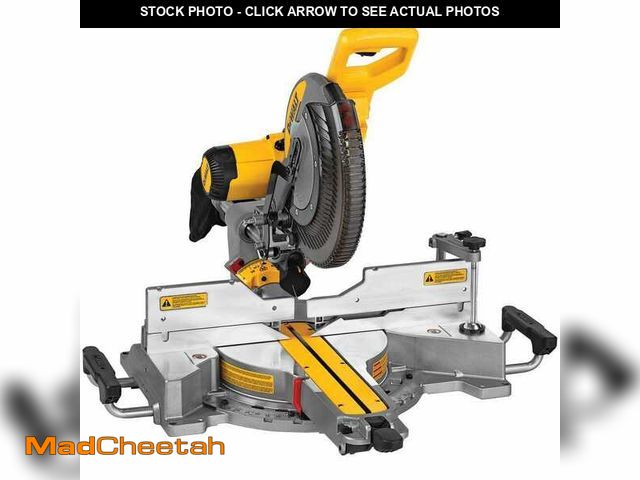 Lot 74-14344165 - DEWALT 15 Amp Corded 12 in. Double Bevel Sliding Compound Miter Saw, Blade Wrench and Material Clamp...