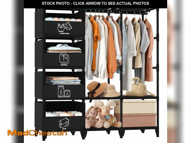 Lot 74-14210108 - Jofuler Portable Closet, Easy Assembly, Large Capacity Wardrobe Closet, Sturdy and Stable Clothes Ra...