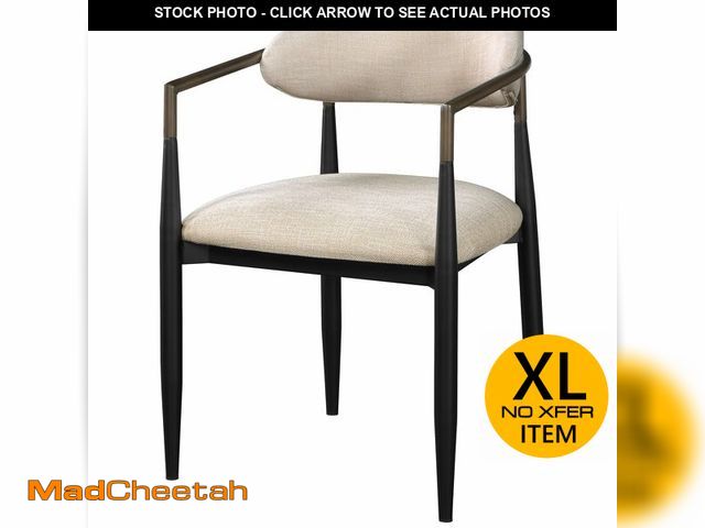 Lot 74-12660233 - Acme Jaramillo Wooden Side Chairs in Beige and Black (Set of 2) - UNUSED