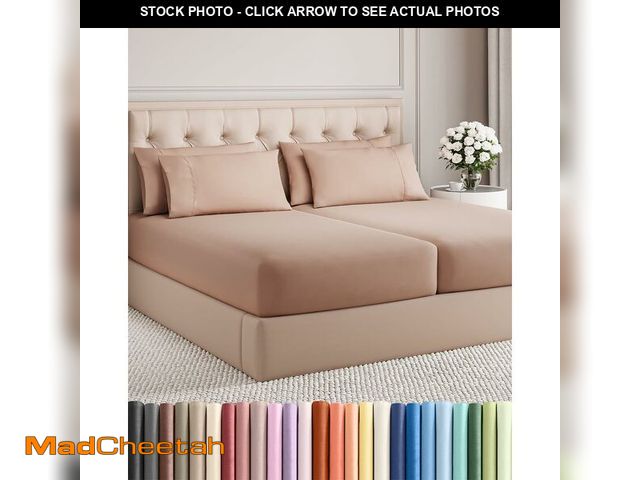 Lot 74-13574784 - Split King 7 Piece Sheet Set - Comfy Breathable &amp; Cooling - Ultra-Soft Hotel Luxury Bedding Set ...