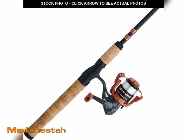Lot 74-14305864 - Shakespeare Crusader Spinning Reel and Fishing Rod Combo, Red/Black/Cork - USED
