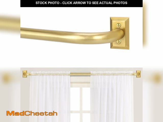 Lot 74-13954913 - TANGWIN Gold Wrap Around Curtain Rods 66 to 120:Blackout Heavy Duty Adjustable Long Window Curtain R...