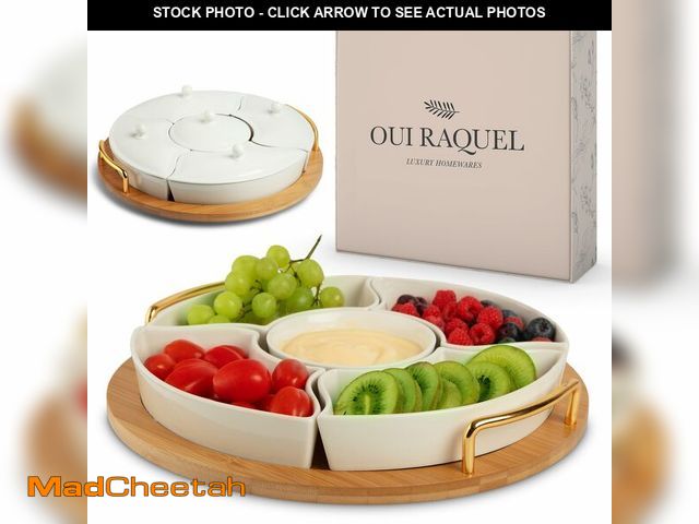Lot 74-12434361 - Chip and Dip Serving Set, 13.5" Serving Platters and Trays, Appetizer Serving Tray, Divided Serving ...