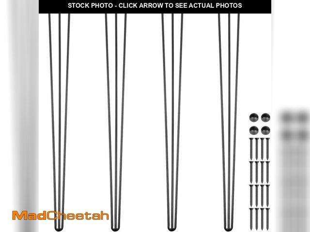Lot 74-14222884 - Hairpin Table Legs 40 in. Black Set of 4-Desk Legs 880 lbs. Load Capacity (Each 220 lbs. ) Hairpin D...