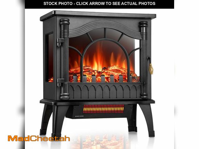 Lot 74-13048989 - ZAFRO Freestanding Electric Fireplace Stove with Realistic Flame, 5100 BTU Electric Fireplace Heater...