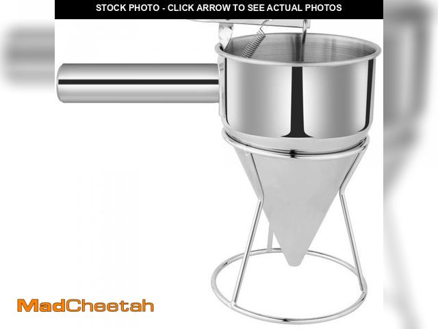 Lot 74-12435499 - EgieMr Stainless Steel Pancake Batter Dispenser Funnels with Stand Great for Cupcakes, Takoyaki or A...